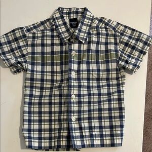 OshKosh B'gosh Blue and Green Plaid Button Down Shirt
